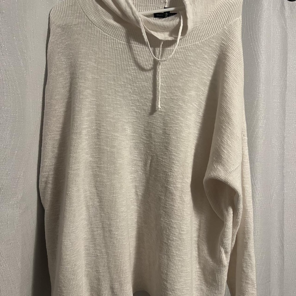 Eileen Fisher Off-White Cowl Neck Sweater